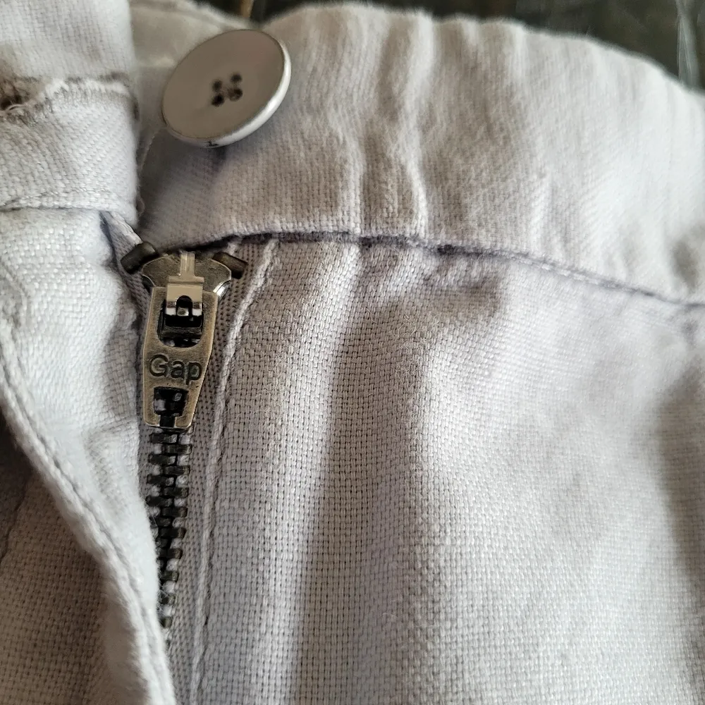 Gap Boyfriend Roll-Up Khaki Linen Cotton Blend Shorts Women's Size 0 - Image 3