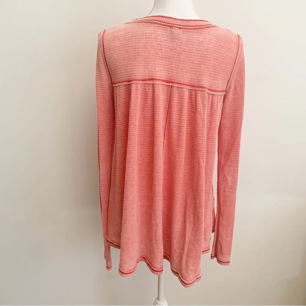 We The Free Kai Henley Waffle Knit Oversized Swing Top Size S - Image 8