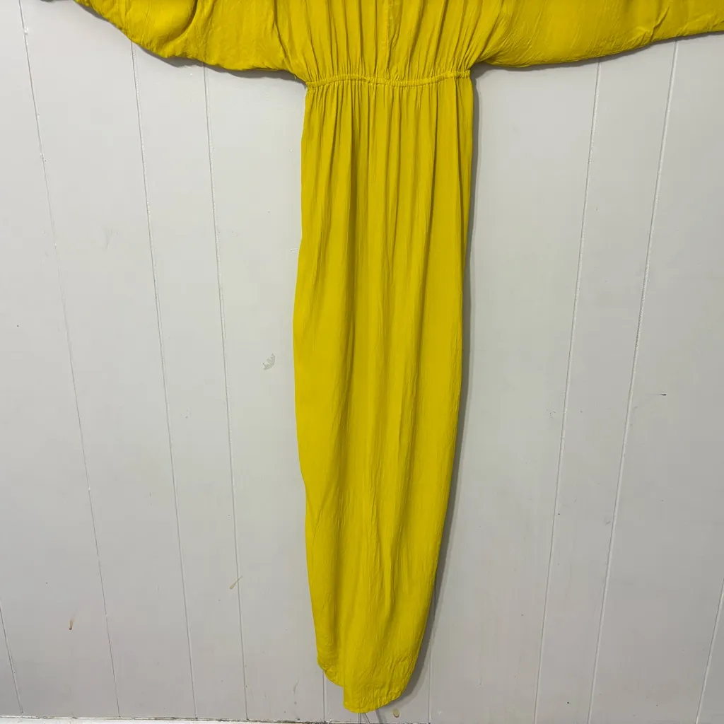 SWF Plunge Maxi Dress Citrus Chaos Yellow Size M Kimono Style, Chic Resortwear Size M - Image 11