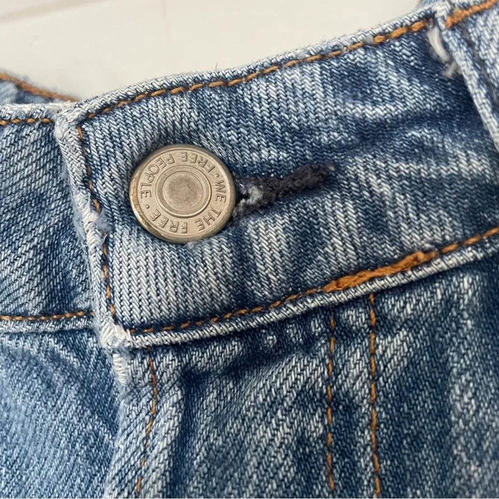 We the Free Cottagecore Soft Girl Embroidered Ankle Cropped Distressed Jeans - Image 4