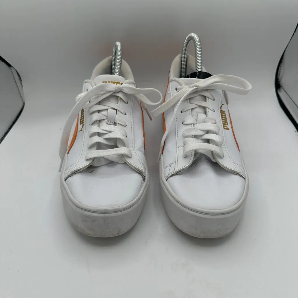 Puma Women's Smash V3 Platform Sneakers White/Orange Size 10 - Image 2