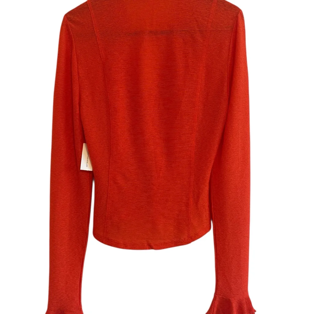 Anthropologie Vibrant Red Ruffled Blouse - Image 2