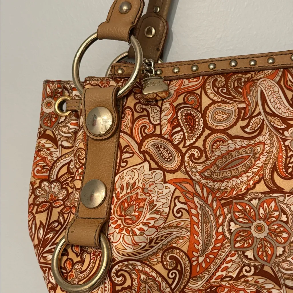 Kathy Van Zeeland Paisley Shoulder Bag in Tan and Brown - Image 3