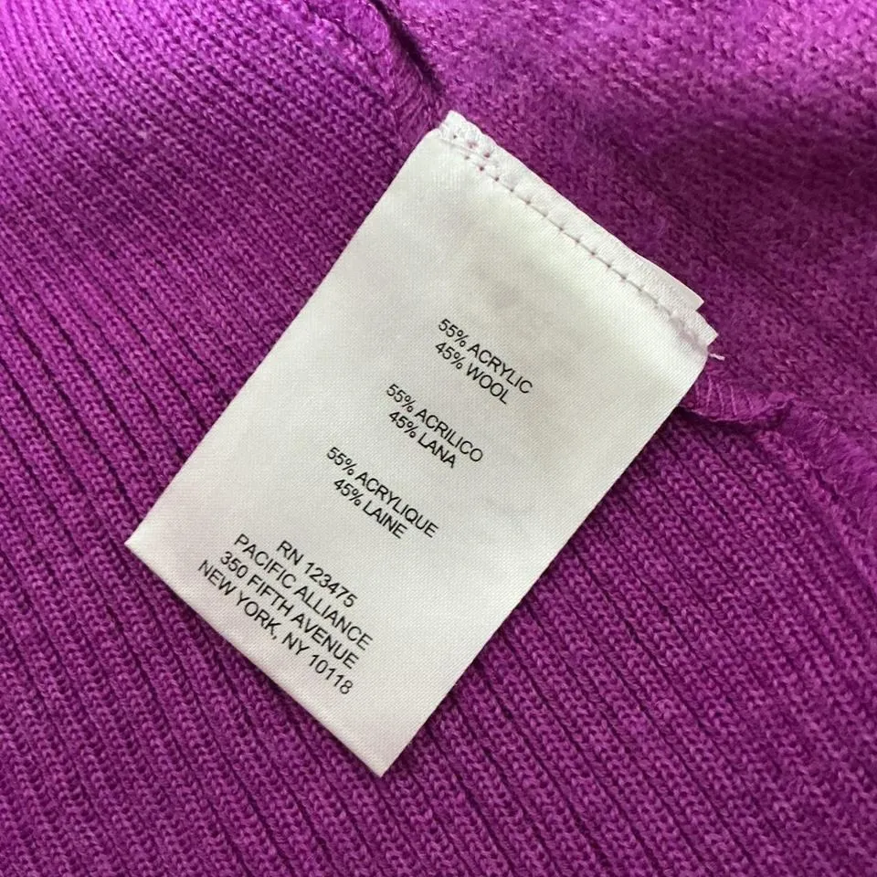 Jones New York Purple Wool Blend Open Front Knit Cardigan‎ Jacket - Image 3