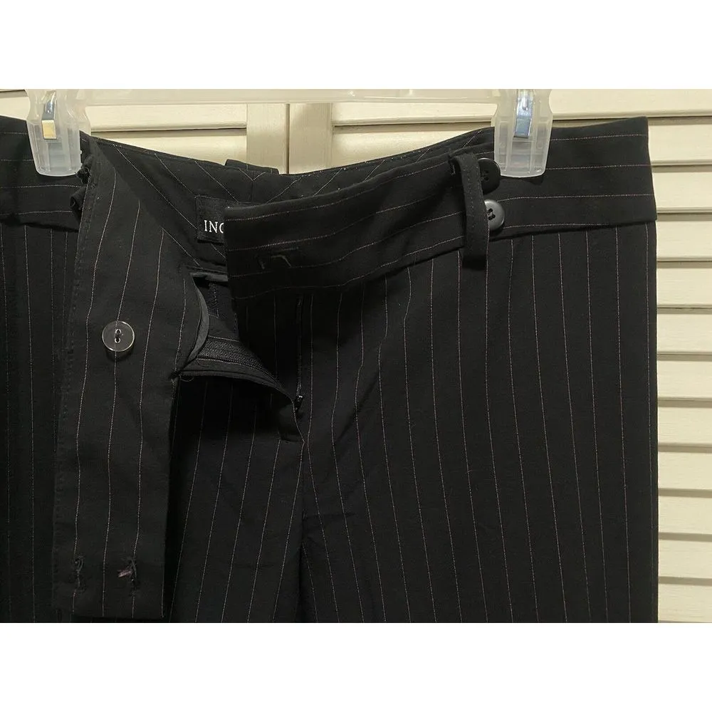 Ingredients Pinstripe Black/Pink Crop Cuffed Wide Leg Pants Size 12 High Rise Black - Image 4