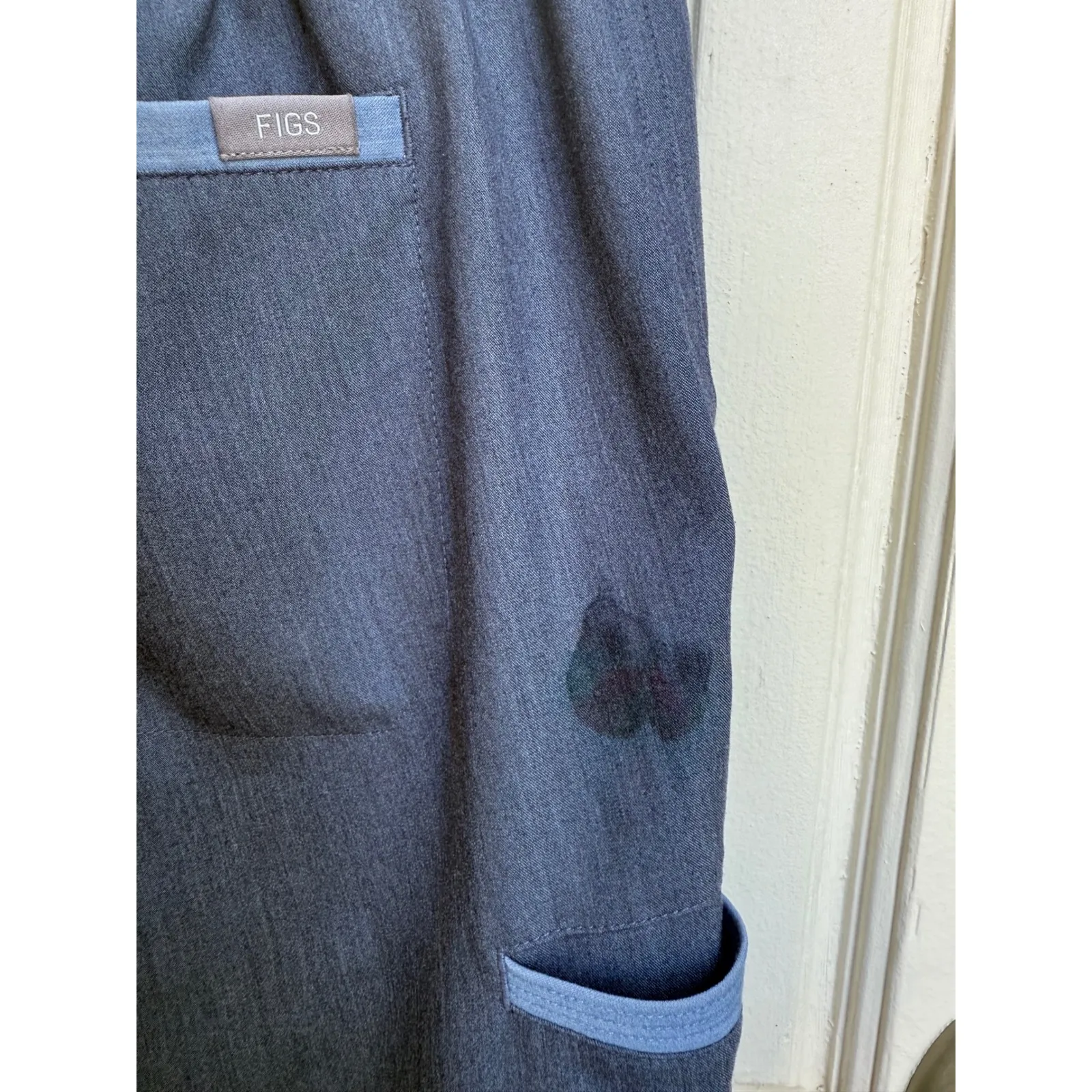 Figs Scrubs Blue Heather Denim‎ Scrub Pants Healthcare Bottoms Size Small - Image 6