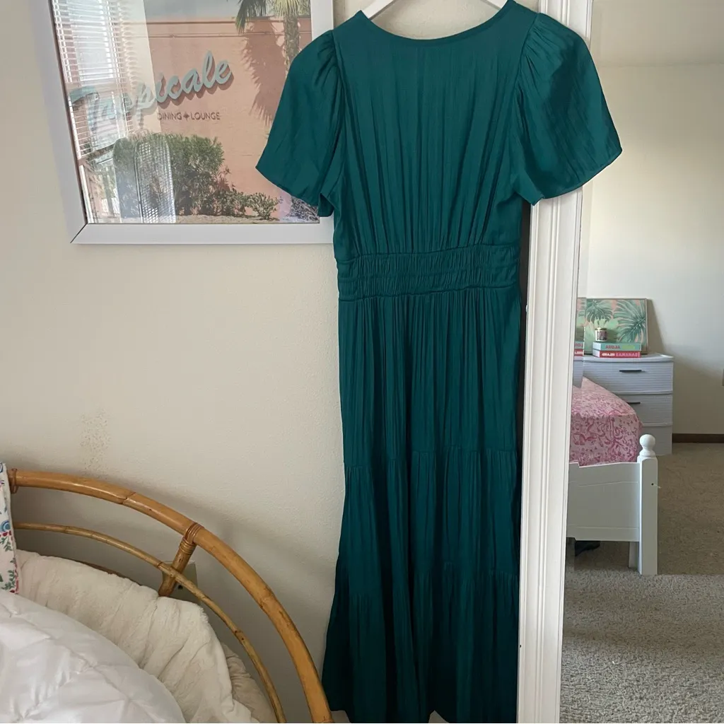 Anthropologie The Somerset Silky Satin Tiered Midi Dress in Size XS - Image 5