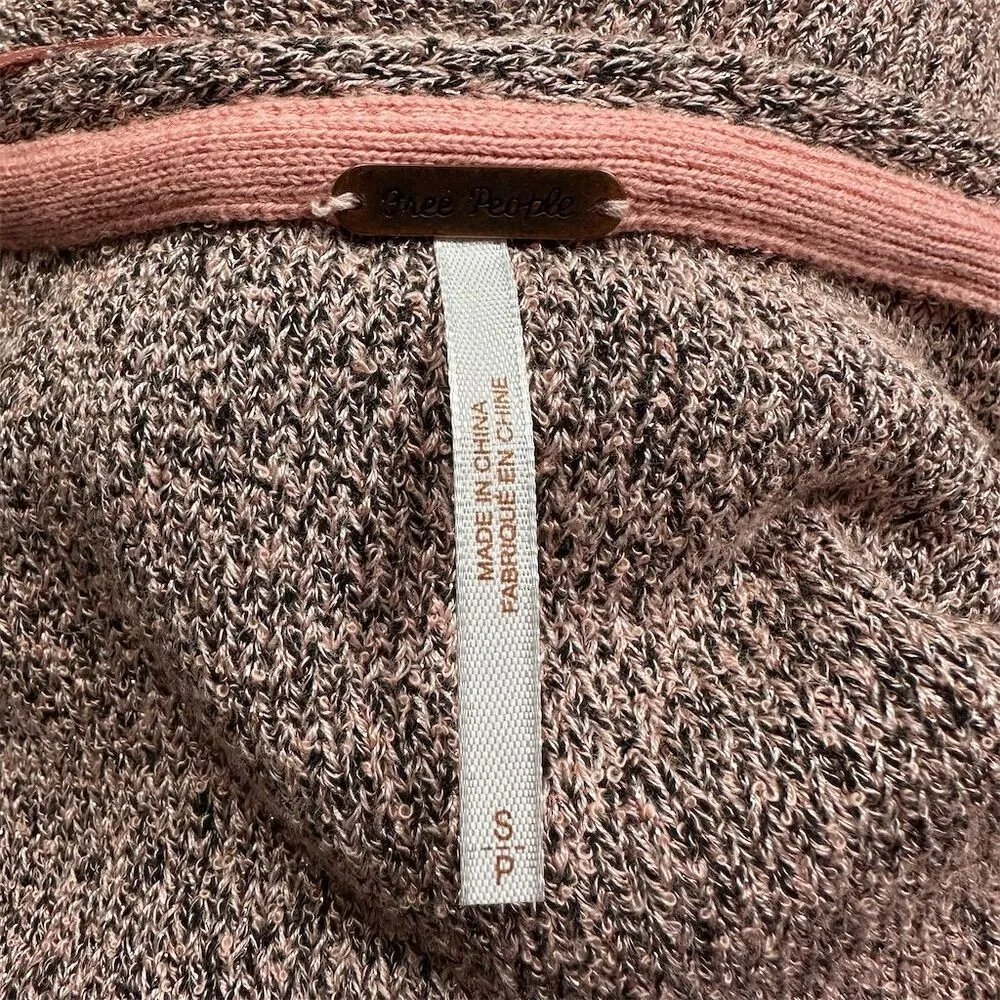 Free People Women's Going for the Gold Faux Wrap Sweater S Rose Metallic Cropped - Image 6