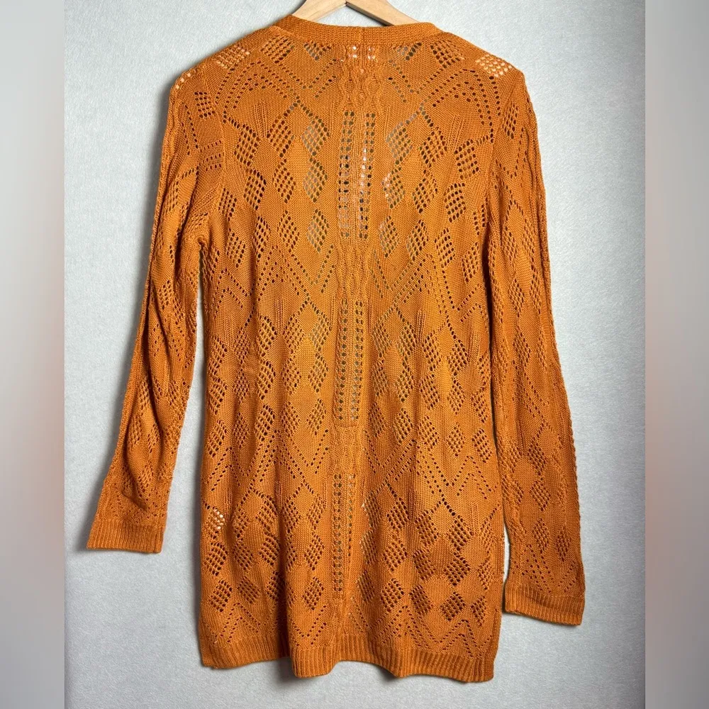 Market & Spruce Women’s Mustard Yellow Knit Cardigan Sweater with Pockets size S - Image 2