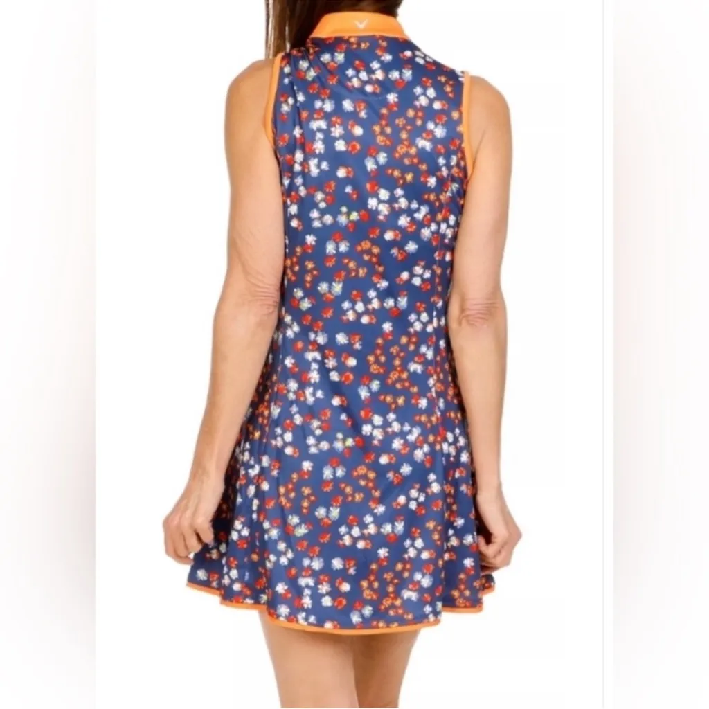 Callaway Navy Floral Top with Orange Trim golf dress NWT XL - Image 5