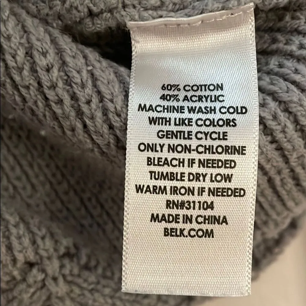 Crown & Ivy Gray Pullover Knit Sweater Womens Size Small Flared Sleeves - Image 9