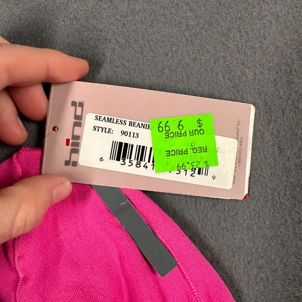 Hind Womens One Size Pink Seamless Beanie Skull Cap Runner Beanie NWT - Image 2