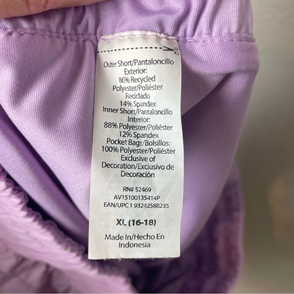 AVIA Lavender Purple Wind Shorts w/Elastic Waist Size XL - Image 9