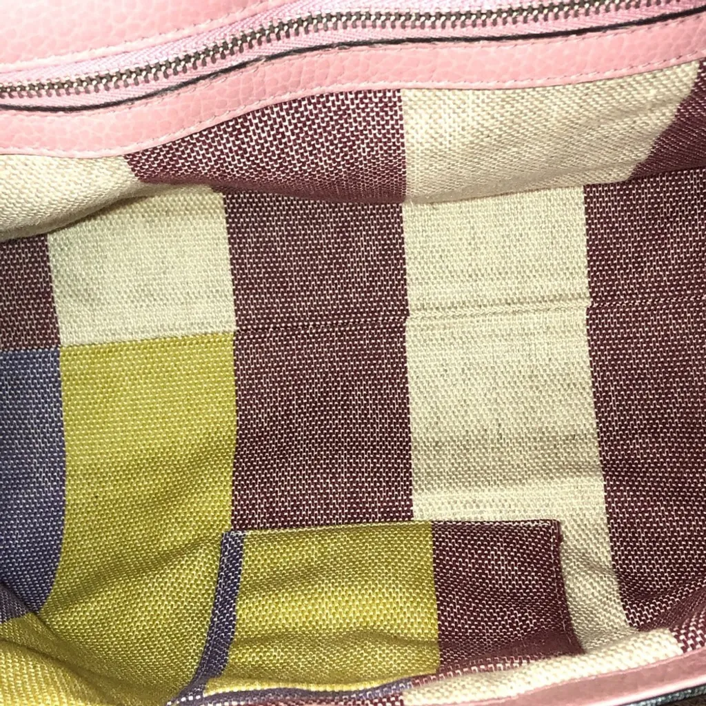 GUCCI Bamboo Turn-Lock Pink Leather Top Handle Front Flap Closure Shoulder Bag - Image 12