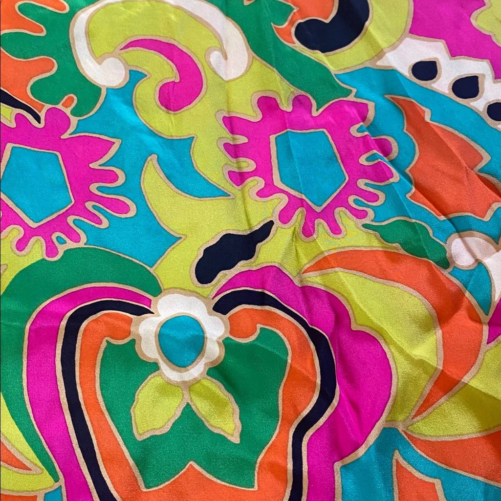 Alice & Trixie Silk Halter Neck Adjustable Strap Bright Bold Slip Dress  LARGE - Image 2