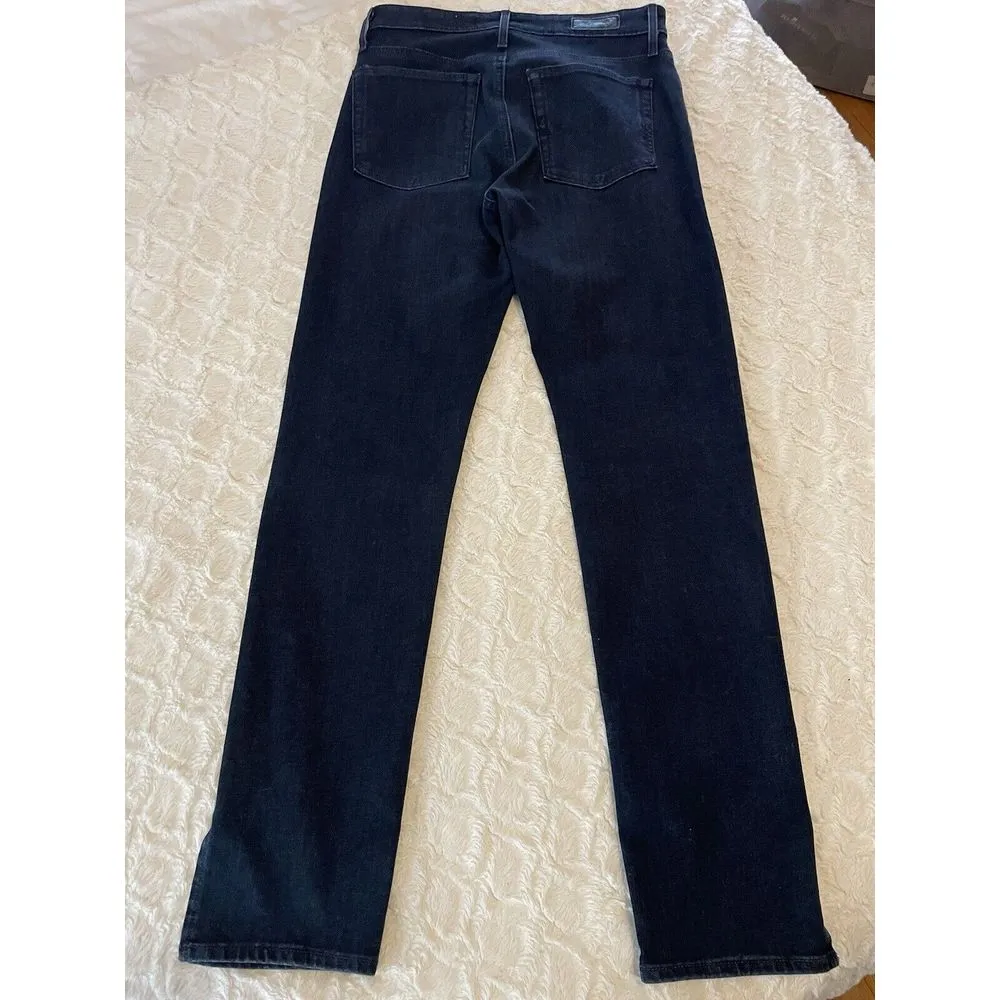 AG‎ Anthropologie High Rise Dark Wash Stevie Ankle Jeans 26R Slits At Bottom - Image 6