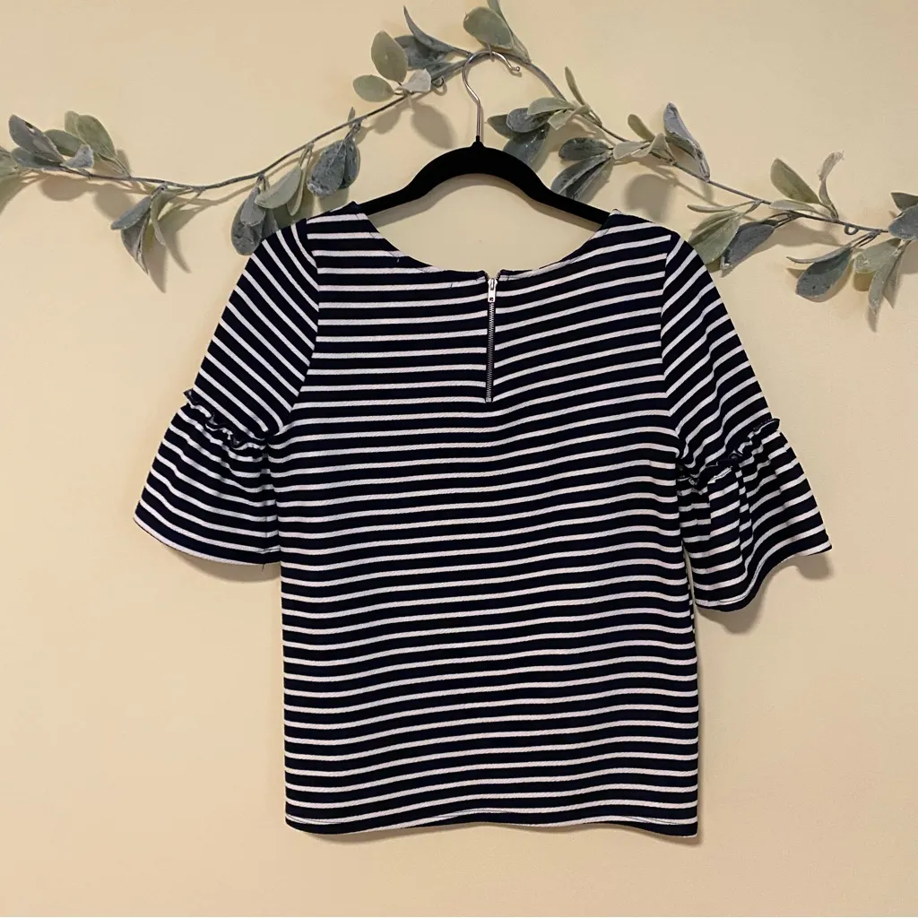 NWT Green Envelope Striped Ruffle Sleeve Top - Image 5