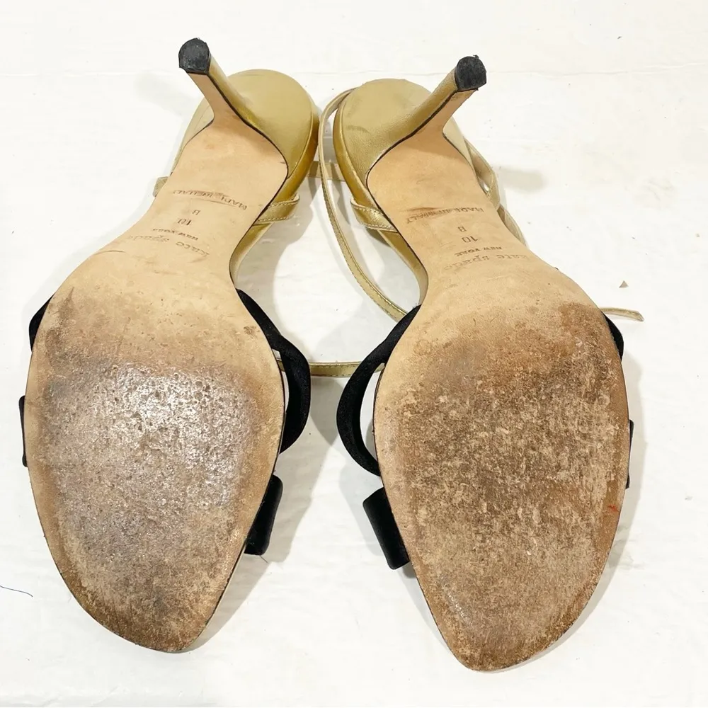 KATE SPADE NEW YORK AUTH Women's Size 10 Brown Satin Strappy Lover Sandals - Image 5