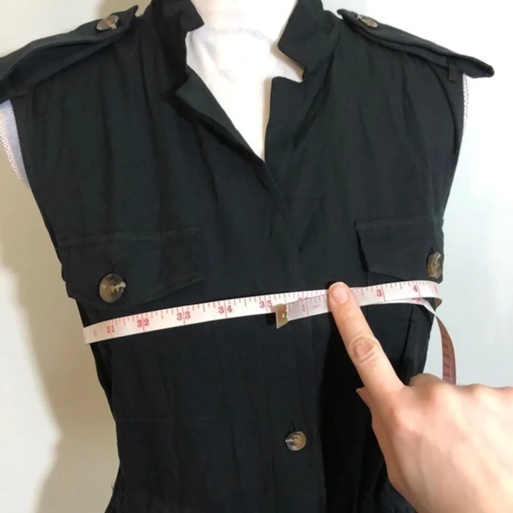 NWOT Black Sleeveless Button Up Midi Shirt Dress - Image 5