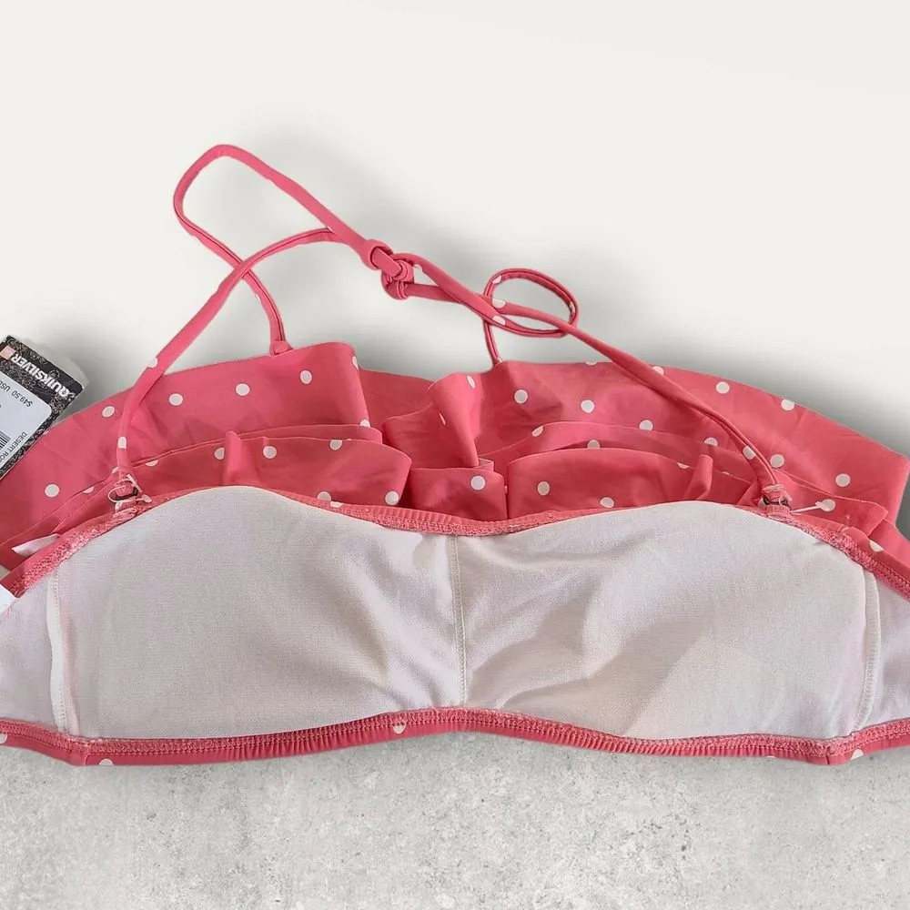 NWT Quiksilver Desert Rose Dot Seascape Bandeau Bikini Top Size Small - Image 4