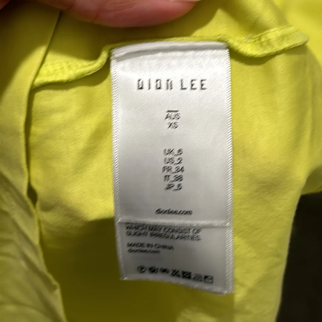 Dion Lee Jersey Dress Lime Size XS - Image 6