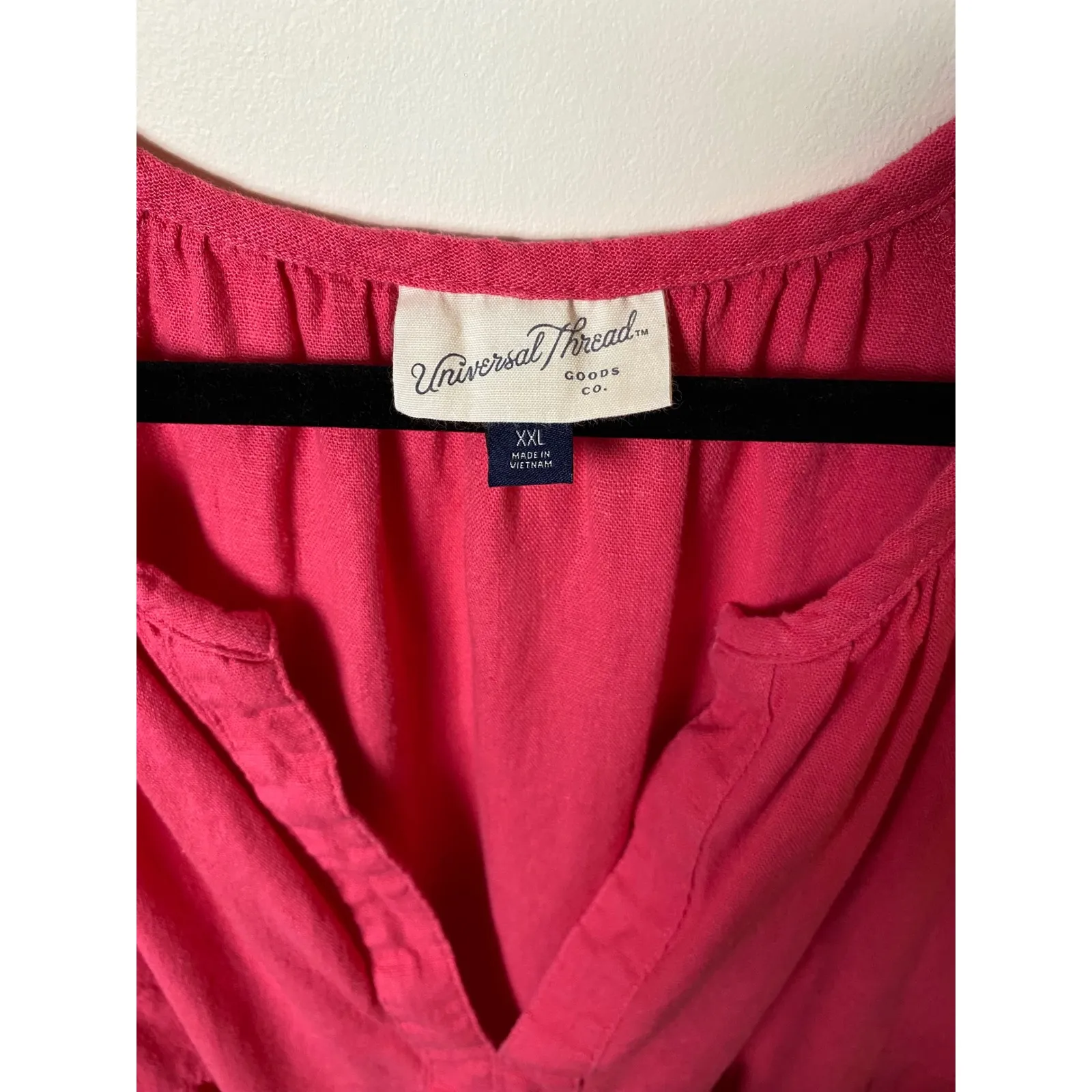 Universal Thread Pink Linen Blend V Neck Babydoll Dress XXL Casual Short Sleeve - Image 3
