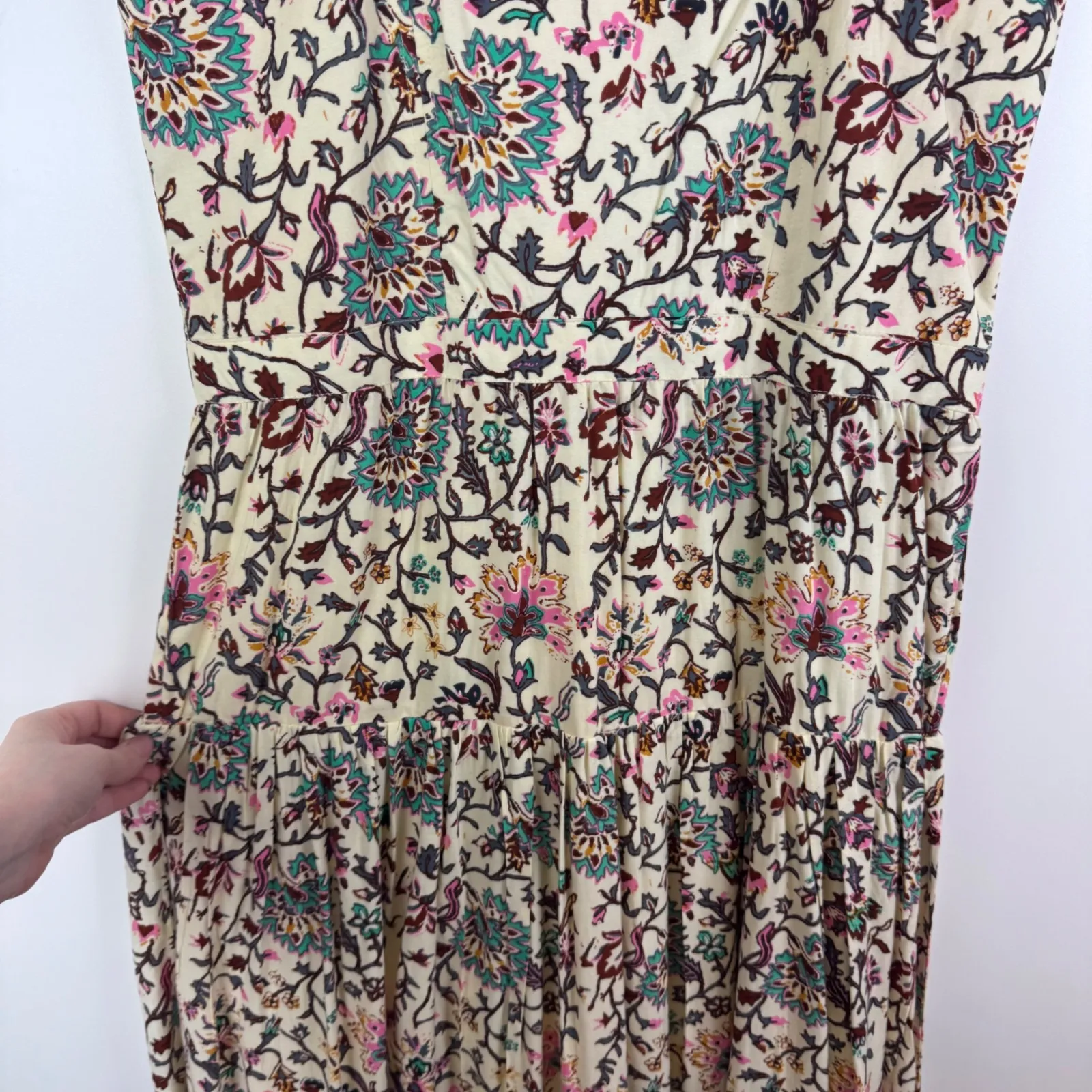 NWT RAGA Floral Maxi Dress Medium Multicolor Tiered Sundress Boho Flowy Resort‎ - Image 2