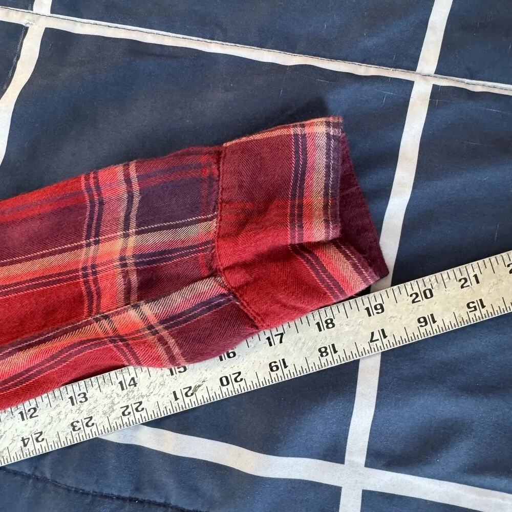 Jessica Simpson Red Plaid Button-Up Shirt - Size M - Image 5