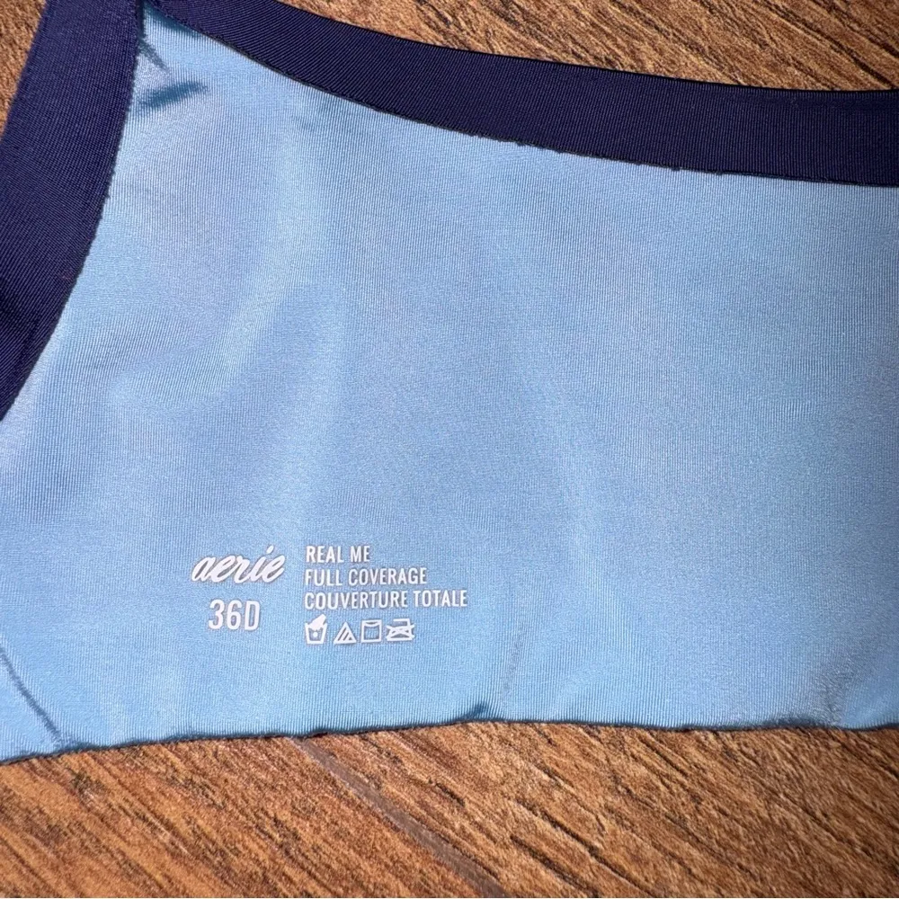 Aerie Real Me Full Coverage Blue Underwire Bra with Cute Star Print - Image 6