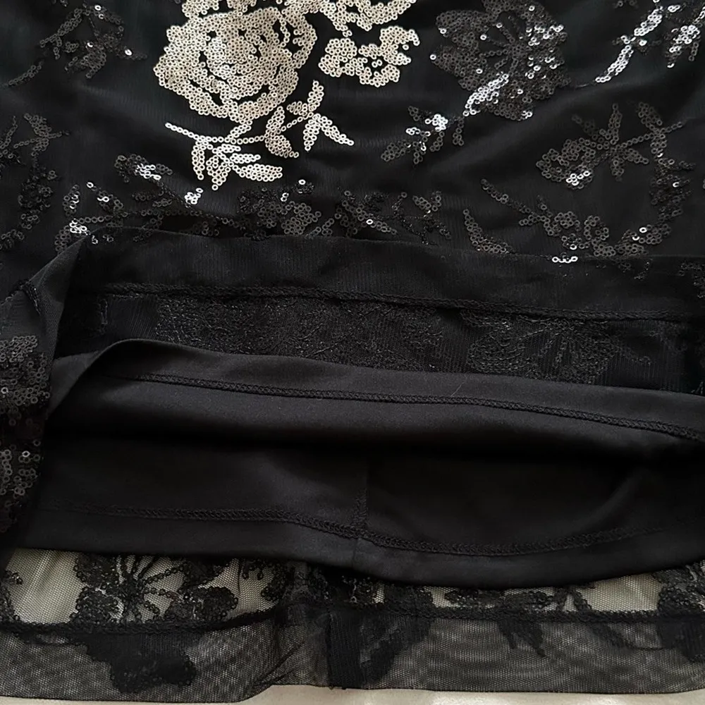 Donna Ricco Dress Gold Black Sequin V-Neck Sleeveless Evening Sheath Size 4 - Image 10