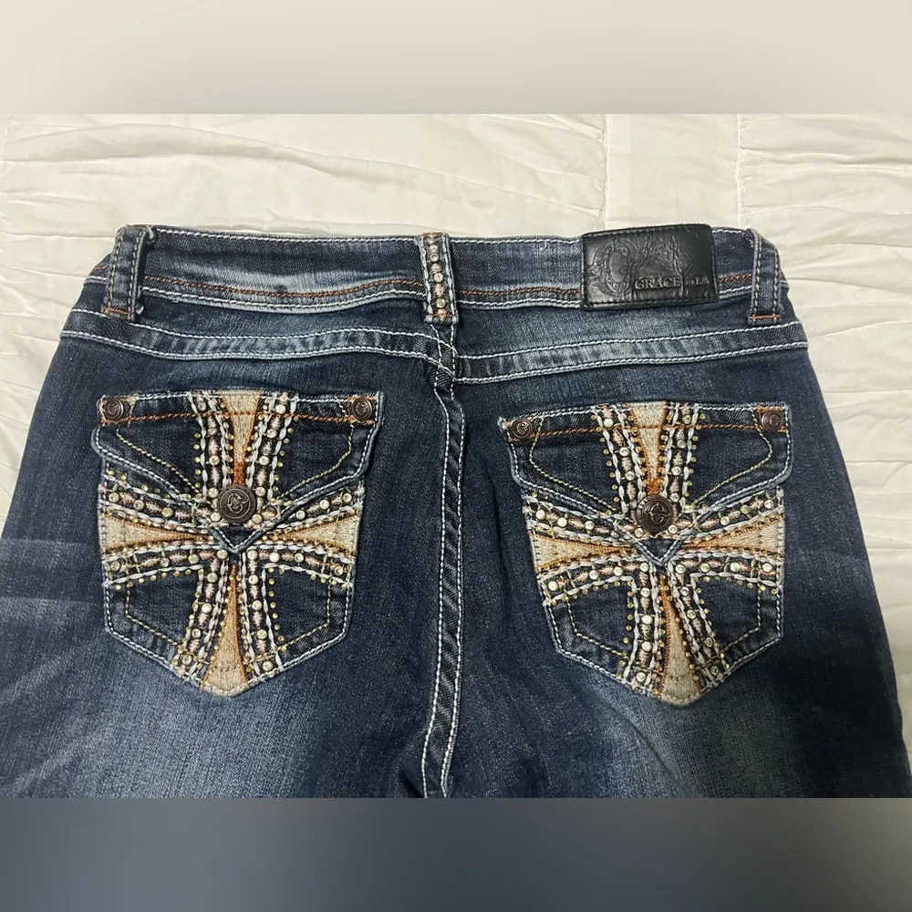 GRACE IN LA Grace Bootcut Blue Jeans - Image 3