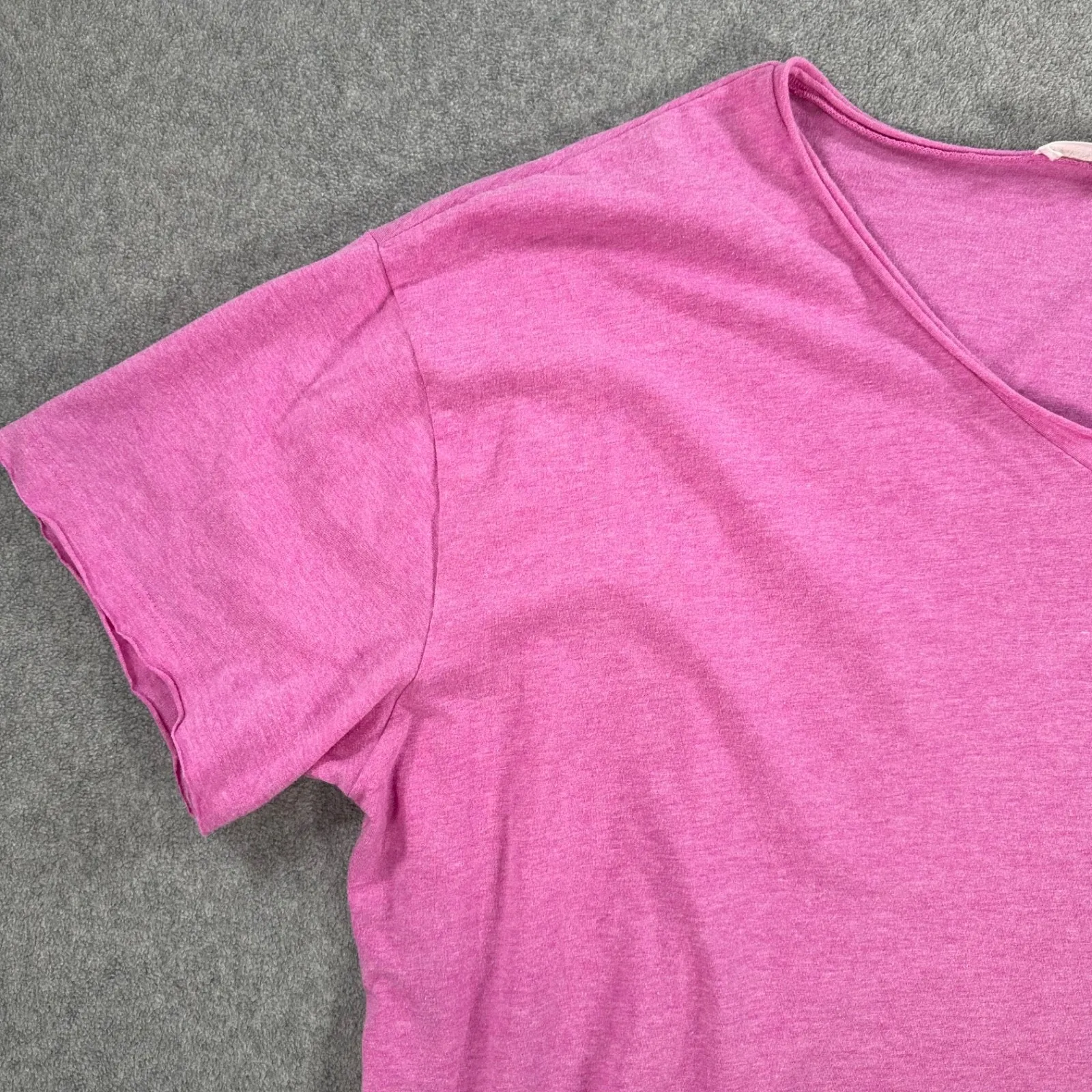 Zenana Pink Oversized Pocket Tee Shirt Women's XL Short Sleeve Rolled Hem Casual - Image 2