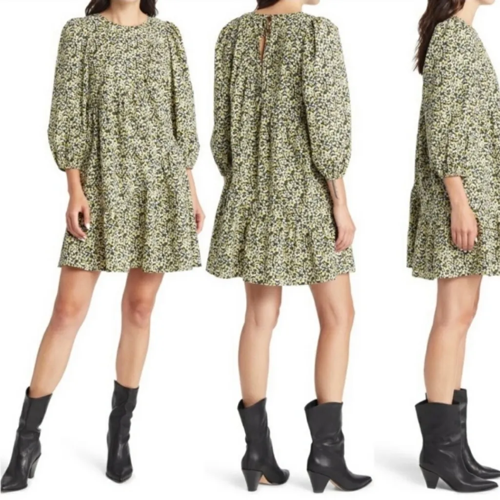 Rails The Louise Floral Tiered Cotton Blend Shift Dress
Yellow Black sz XS - Image 2