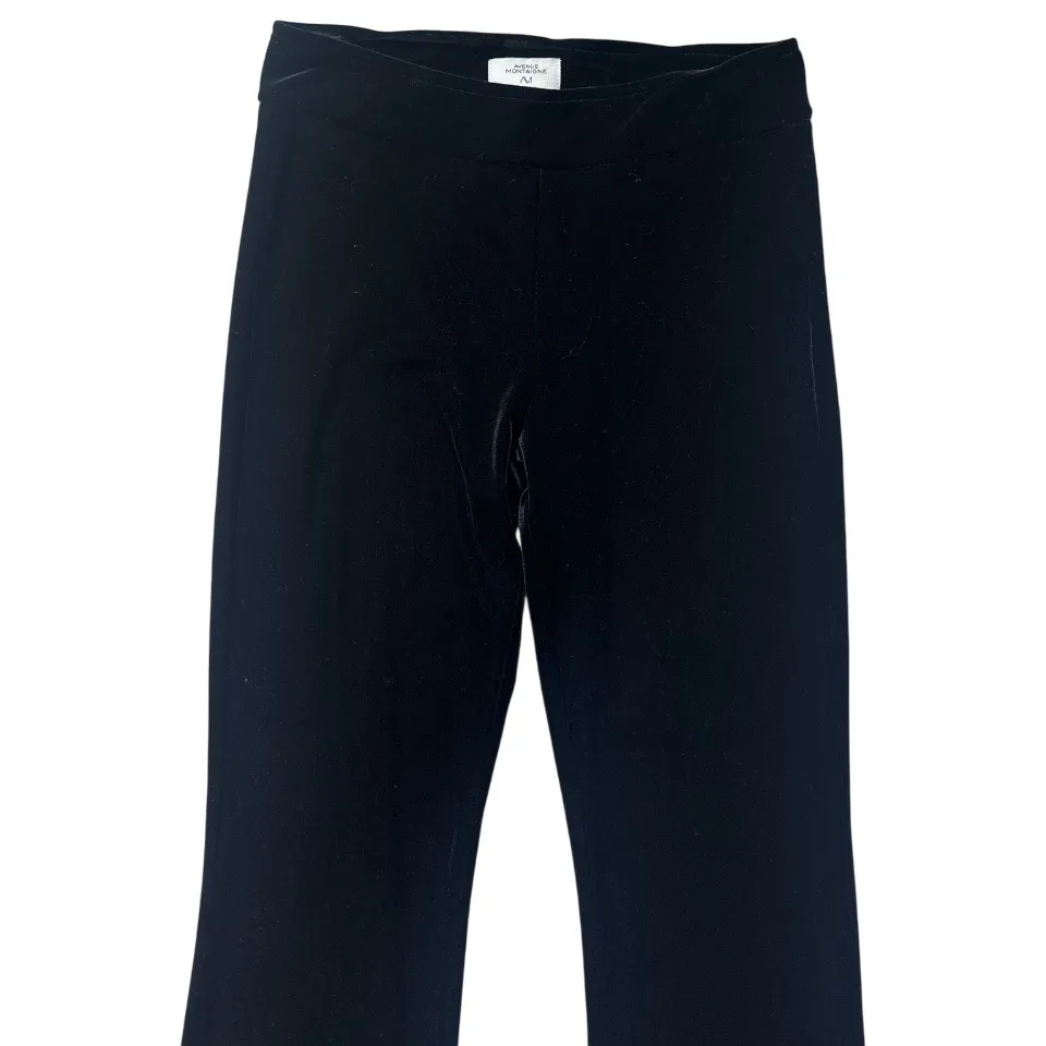 Avenue Montaigne Bellini Black Velvet Flare pants Sz 4 Pull On Minimalist luxury - Image 5