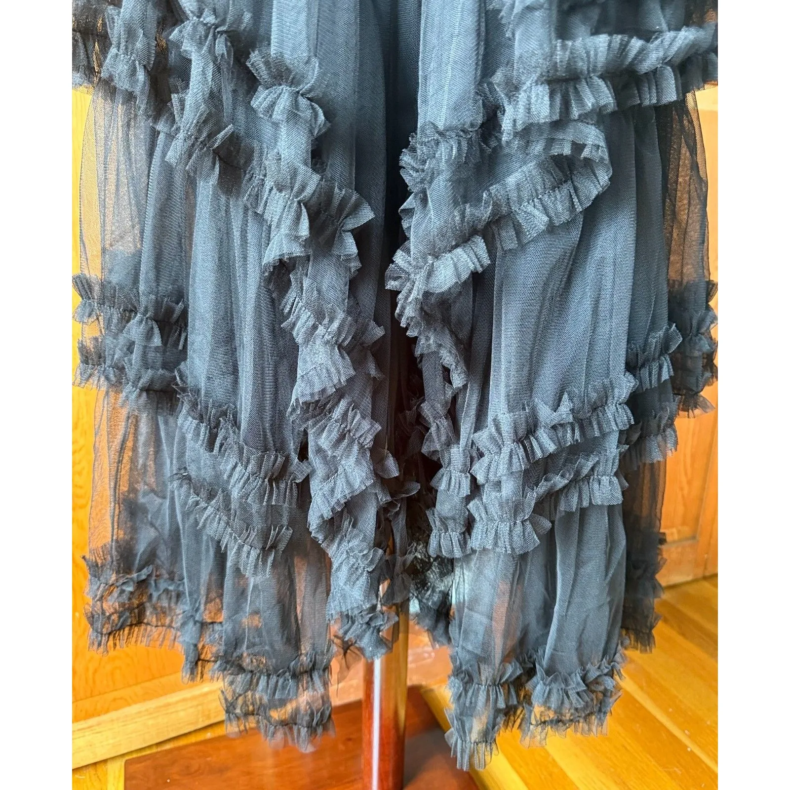 Dolls Kill Gothic Victorian Dark Fairycore Black Velvet Lace Tulle Outfit Set XS - Image 5