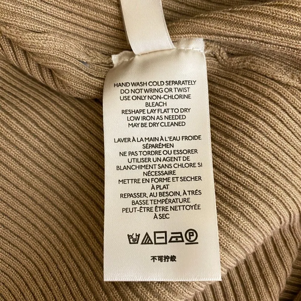 NWT Anthropologie Mock Neck Midi Dress Women's Small Cedar Tan Sleeveless Knit - Image 17