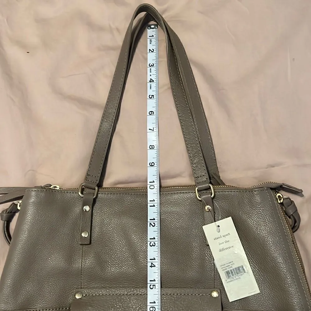 NWT Kooba large roomy lots of pockets expandable zip close satchel in taupe - Image 2
