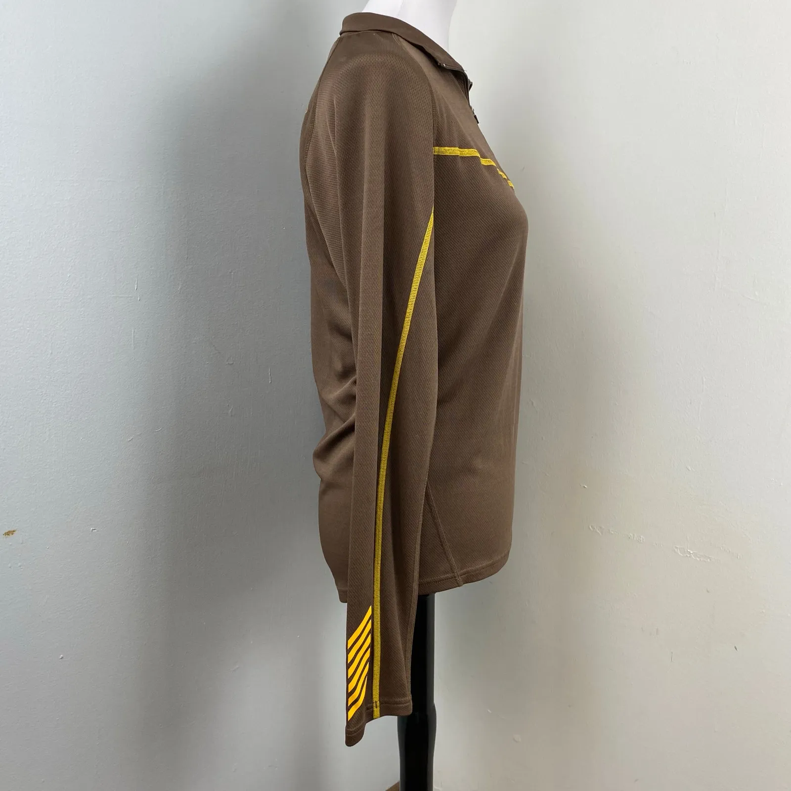 Helly Hansen  Brown Quarter-Zip Performance Base Layer Pullover Top Medium - Image 3