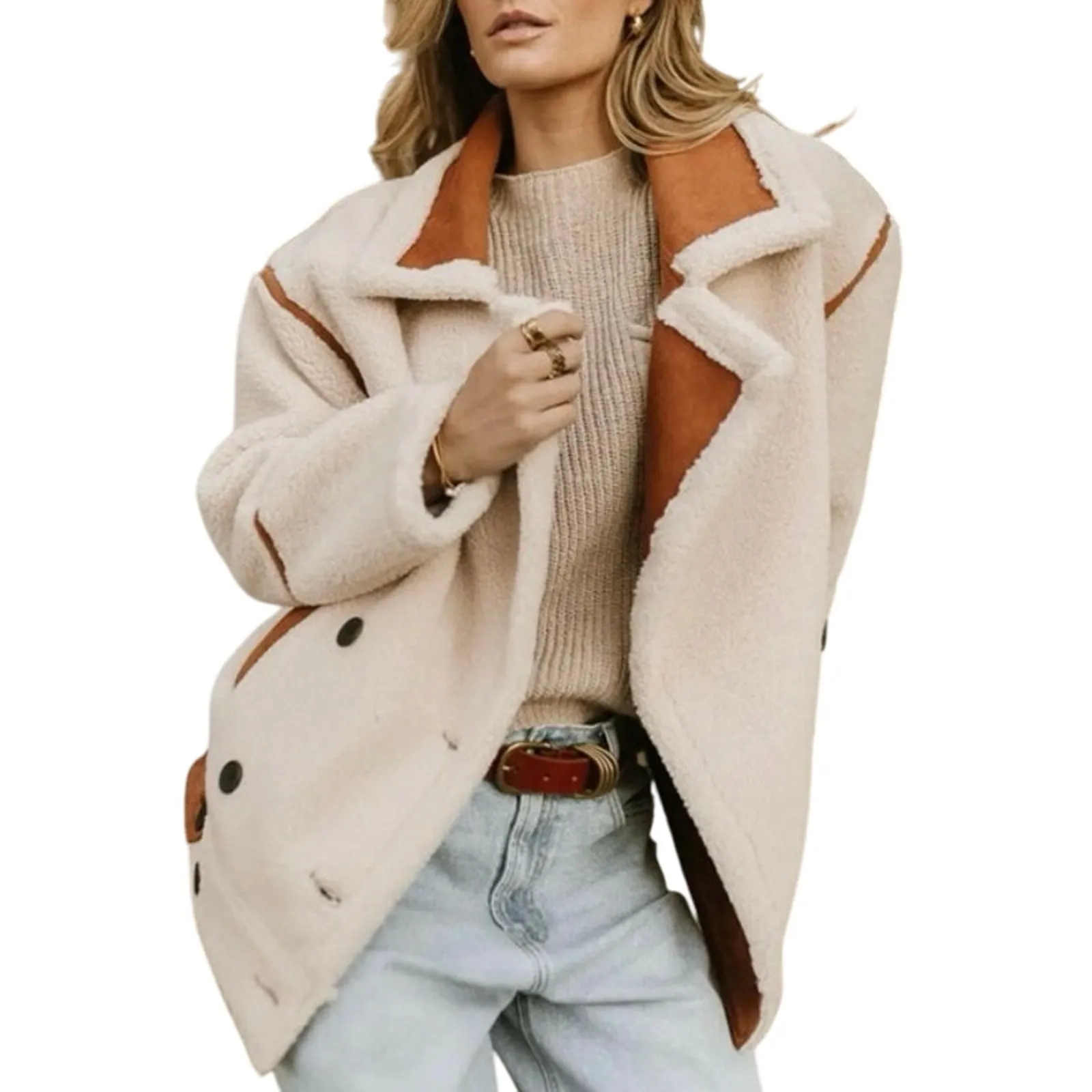 BLANK NYC Out of Town Long Sherpa Bonded Jacket, Size L, New with Tag - Image 4