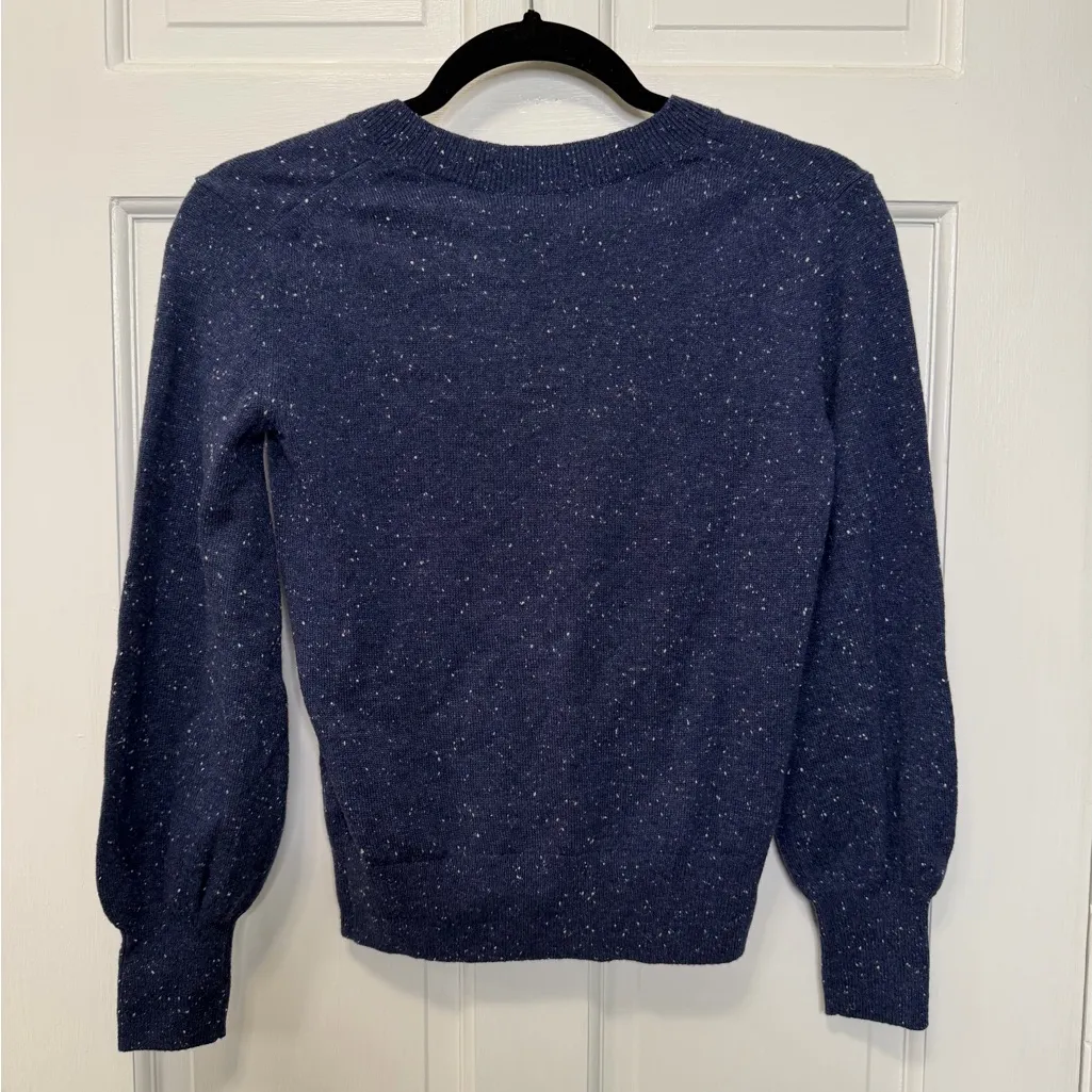 Everlane Classic Cashmere Crew Sweater Indigo Donegal NWT Size XXS - Image 8