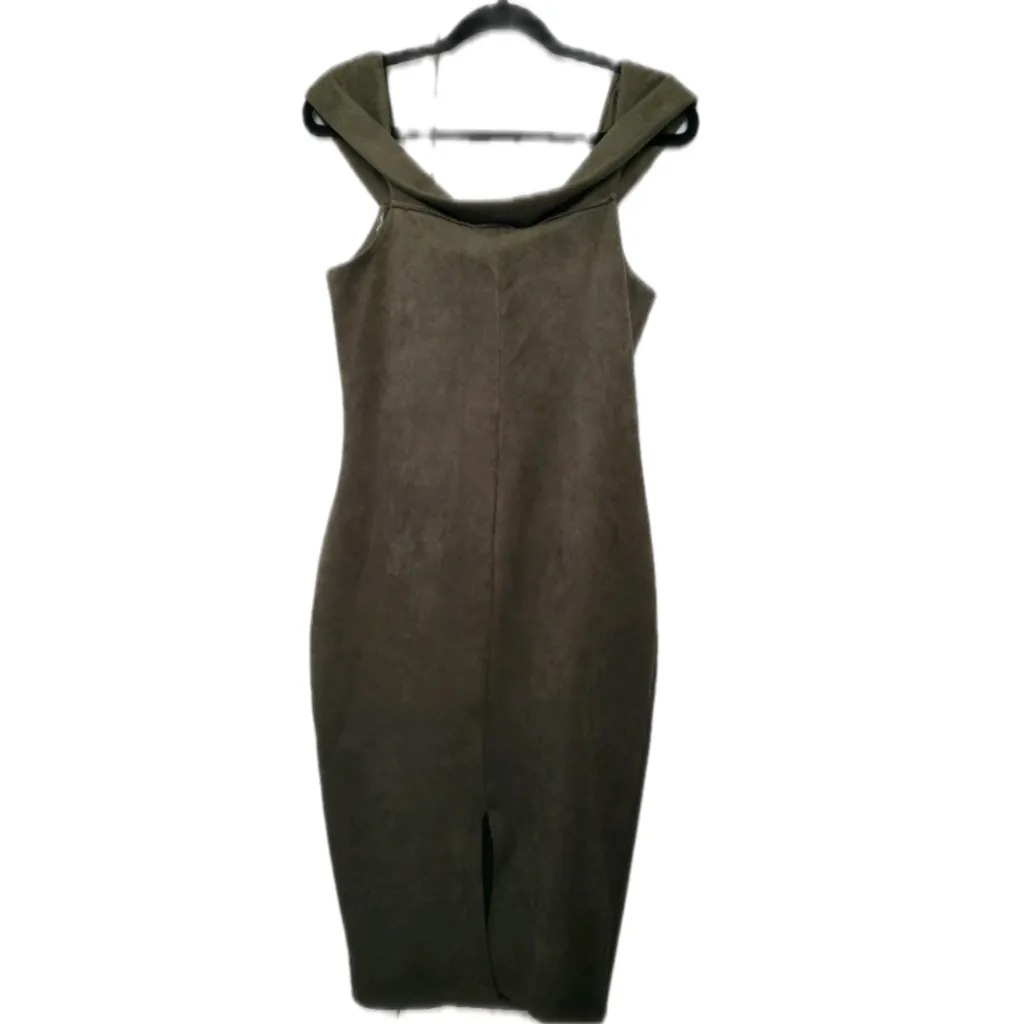 Akira Chicago Red Label Olive Green Cutout Off The Shoulder Bodycon Dress - Image 5