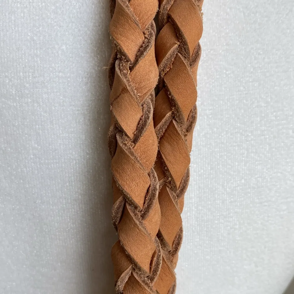 Beth Levine Suede Camel Tall Tote Purse Round Braided Rope Handles Shoulder Bag Tan - Image 2