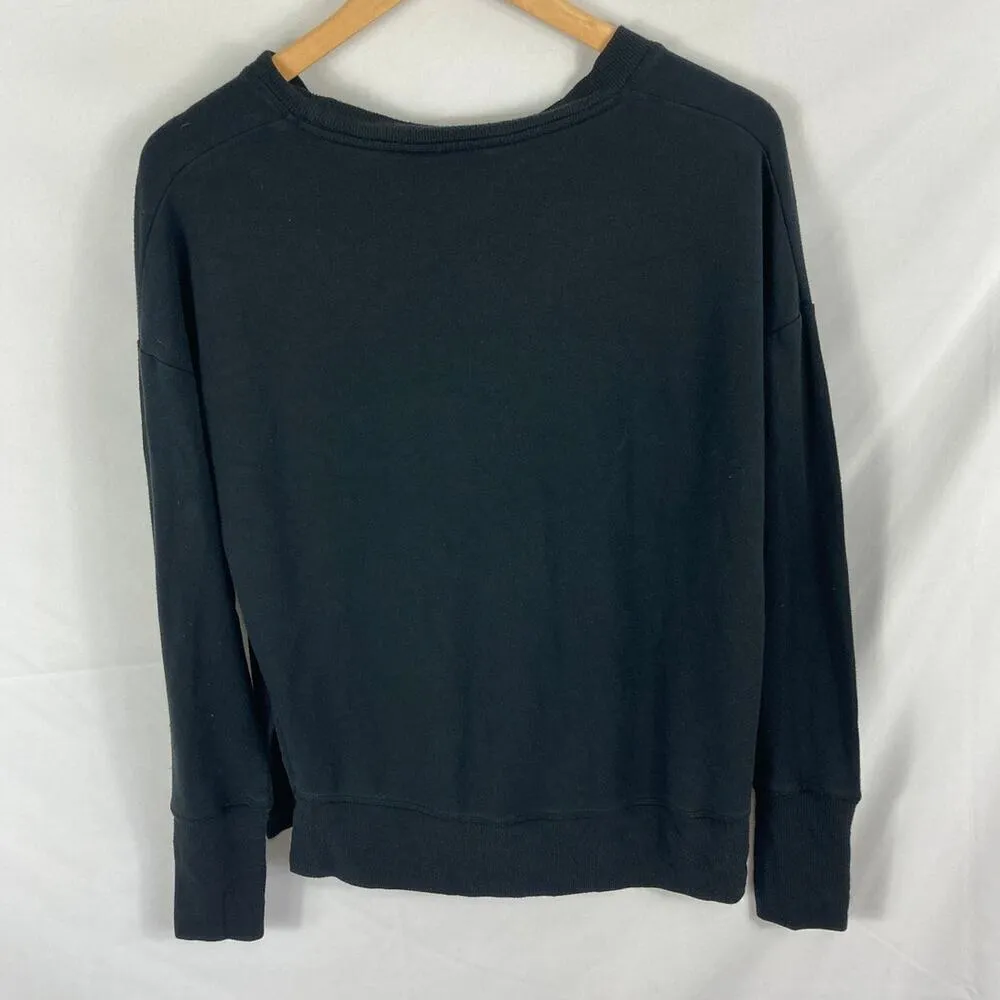Athleta  Modal Blend Side Slit Pullover Sweatshirt Black Size Small - Image 5