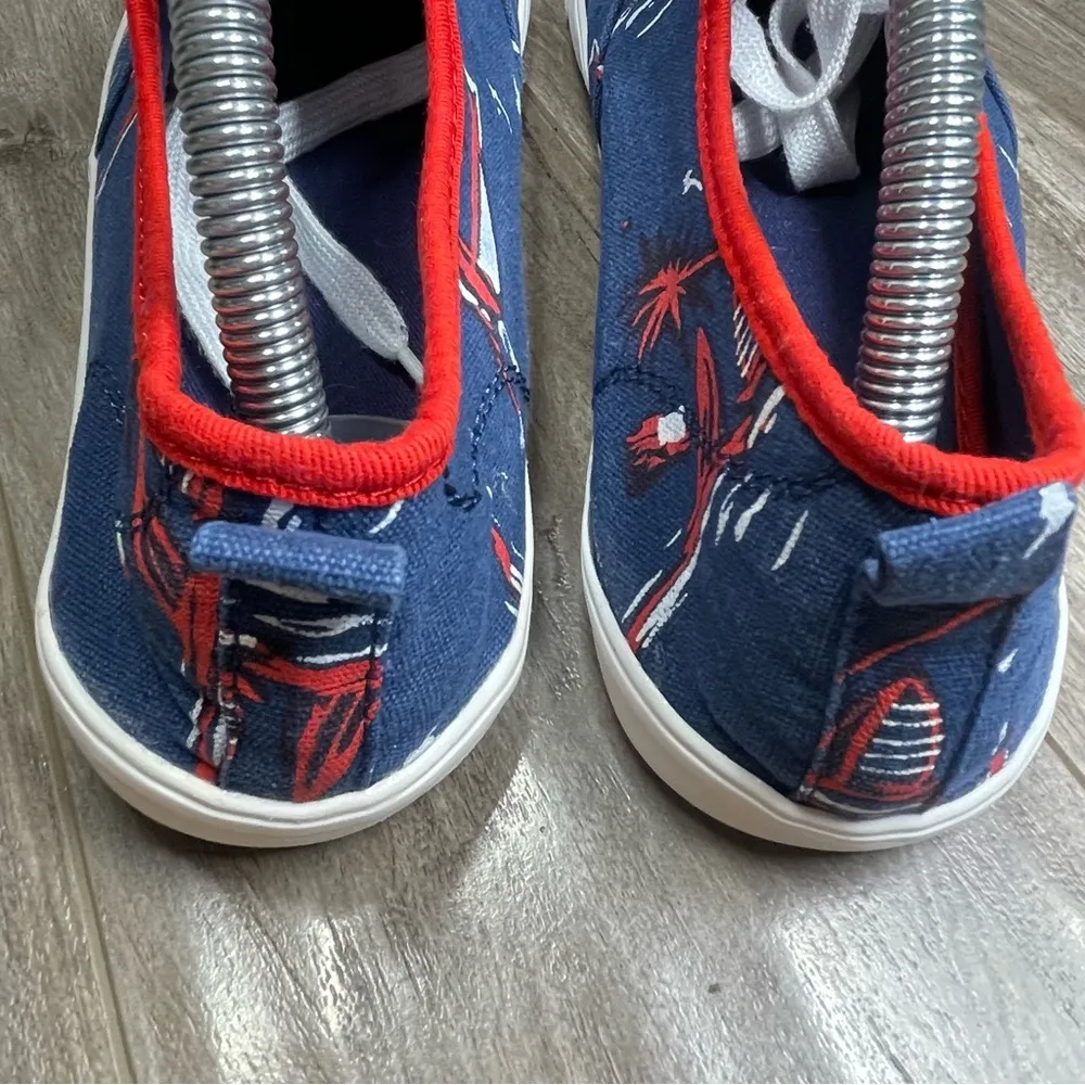 Womens Old Navy Red White & Blue Fireworks Nautical Canvas Sneakers Shoes Size 8 - Image 5