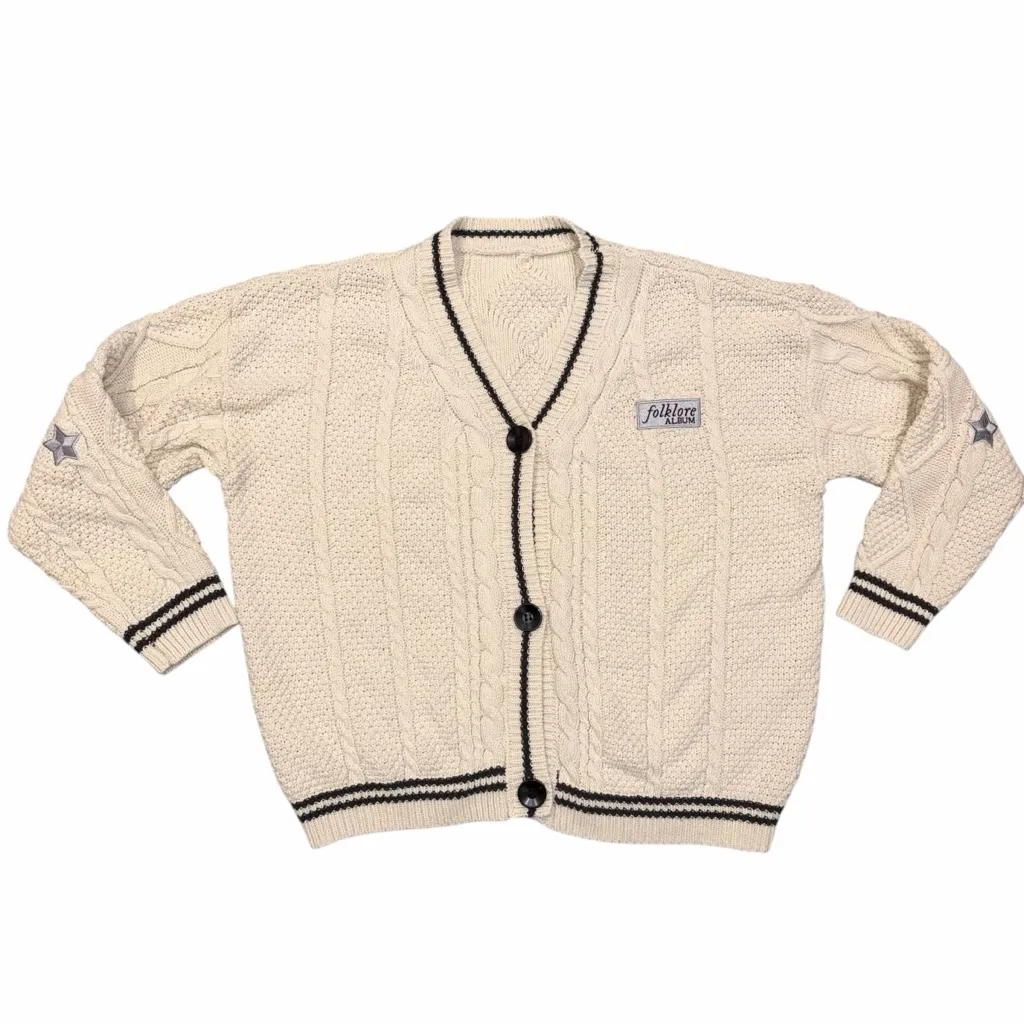 Taylor Swift Official Folklore Album Oversized Cardigan Sweater size XL 2 XL - Image 4