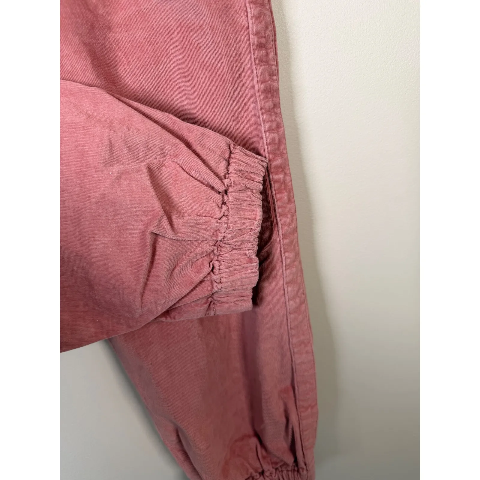 Boden Pink Corduroy Jogger Pants Elastic‎ Waist Ankle Cuff Women's Size 10L - Image 3