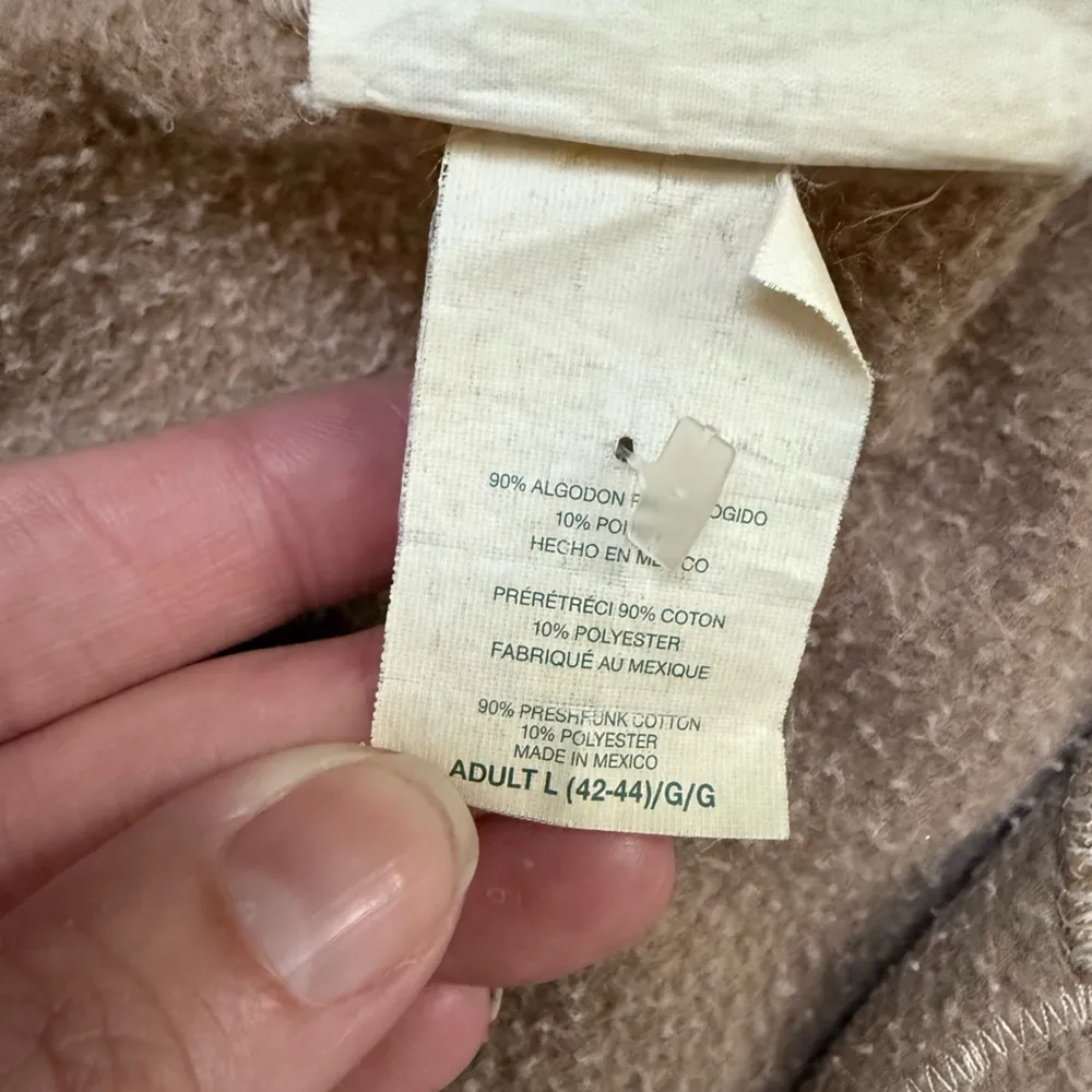 Vintage 90s Creative Coyote denim beaded appliqué button sweatshirt, size large Tan - Image 8