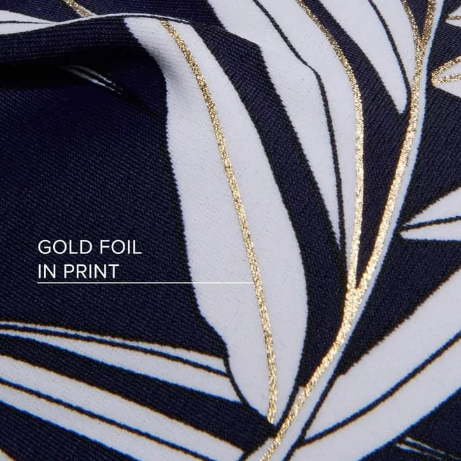 Maxine of Hollywood Gold Leaf Two Tiered Ruffle Tankini Swim Top  Plus Size 16 - Image 13