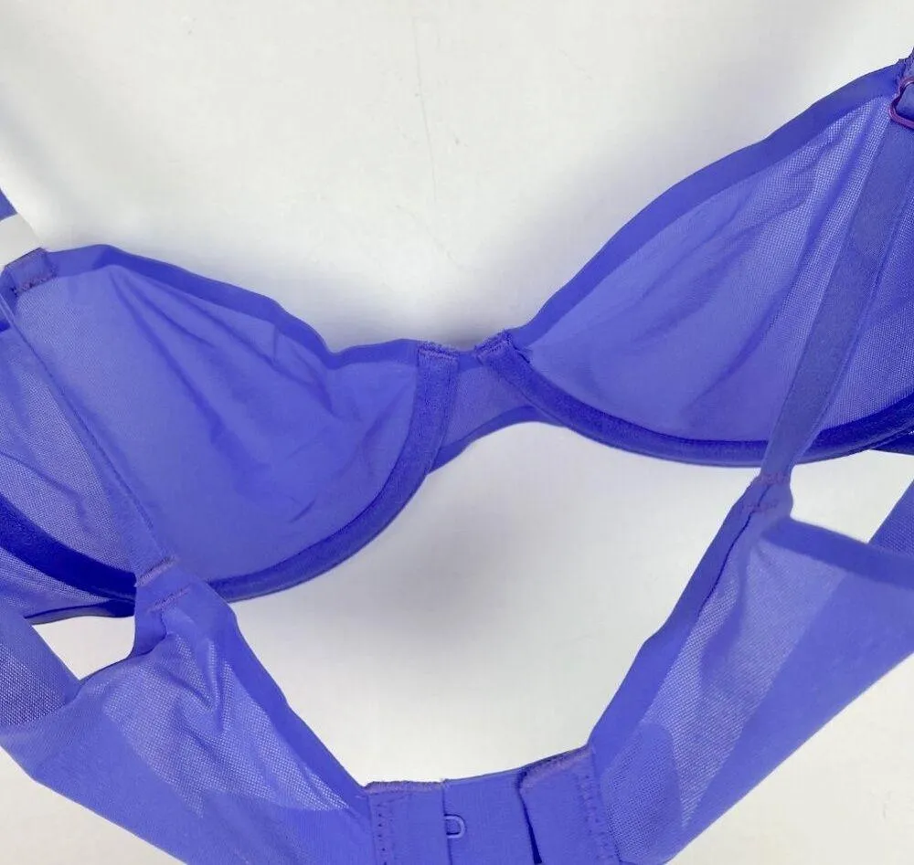 NWT Aerie SMOOTHEZ Mesh Unlined Balconette Bra Underwire Purple Size 36D NEW - Image 6
