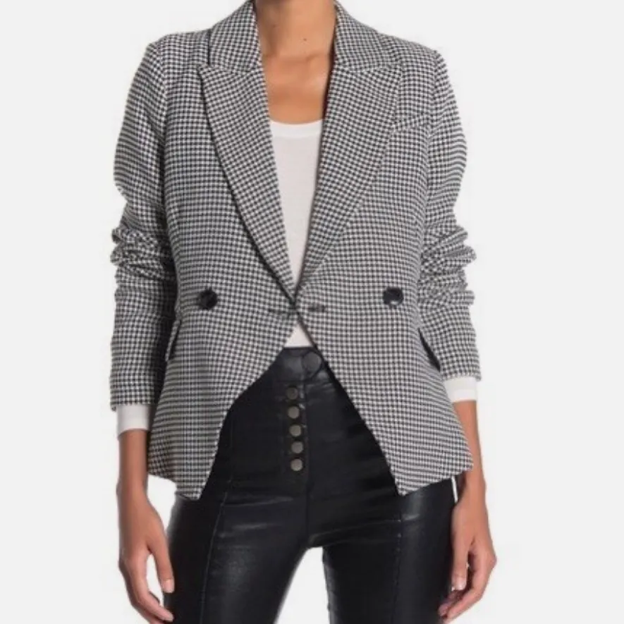 Walter Baker Clorinda Houndstooth Print Blazer Jacket Size Small - Image 2